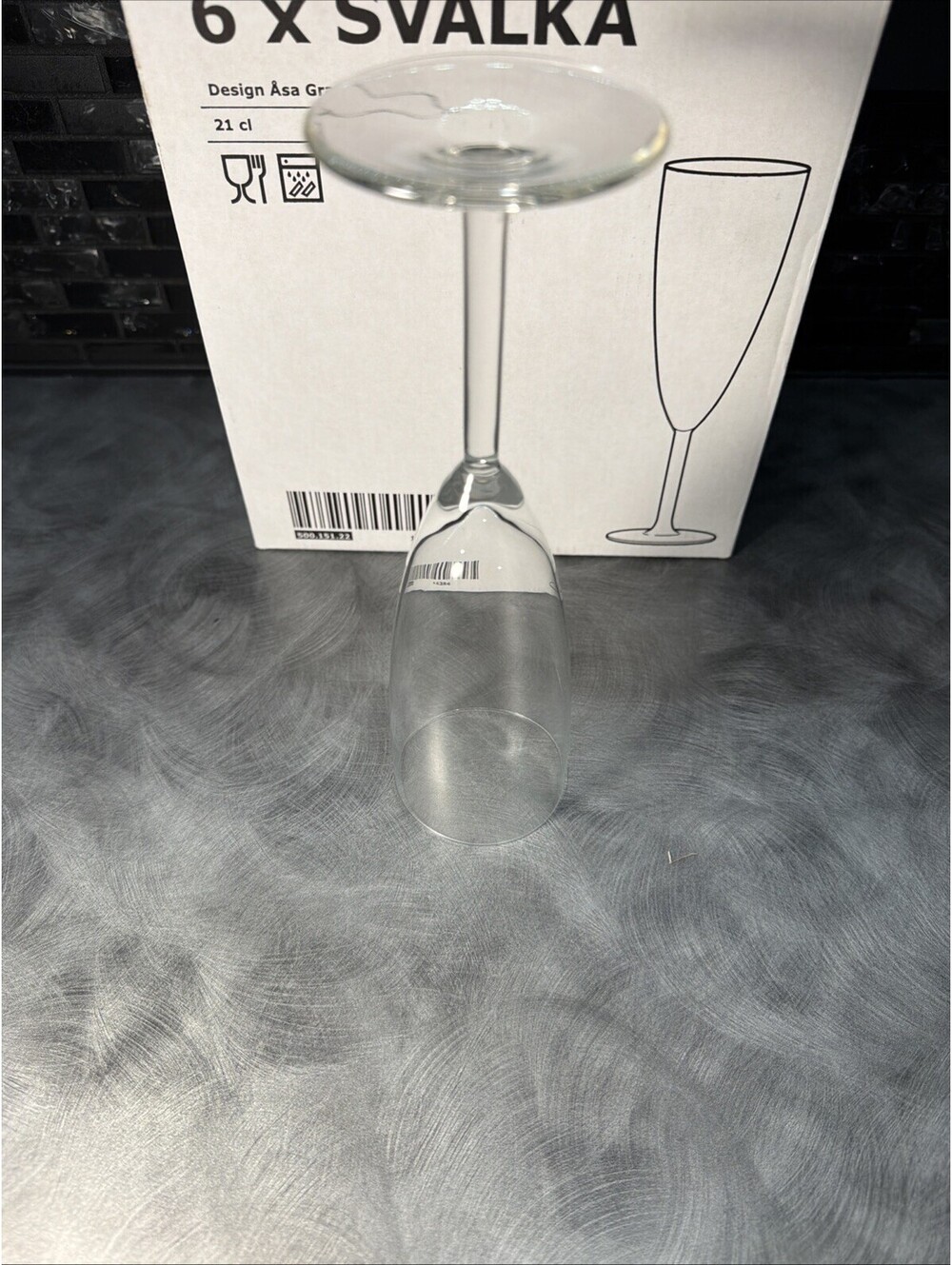 IKEA Swedish Champagne Flute Clear Glass 6 pack 500.151.22 Tall Slender Åsa Gray - Picture 5 of 6